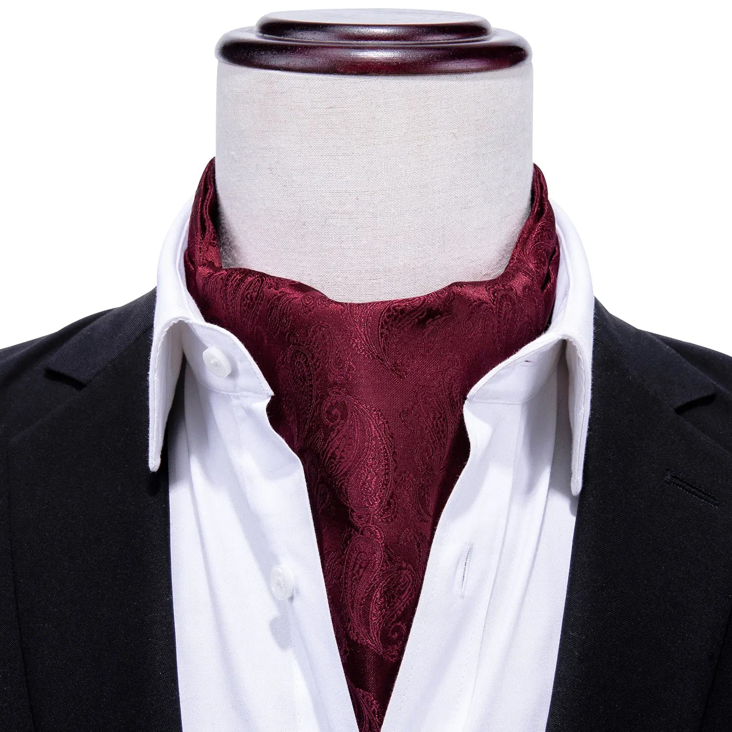 Hi-Tie Mens Ascot Black Pink Blue Red Gold Green Purple White Cravat Tie Hanky Cufflinks for Male Wedding Business Prom