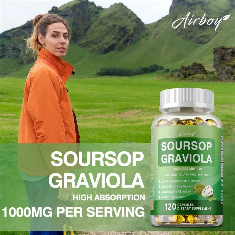 Soursop Graviola Supplement - Antioxidant, Promotes Digestion, Supports Gut Health, and Enhances Immunity