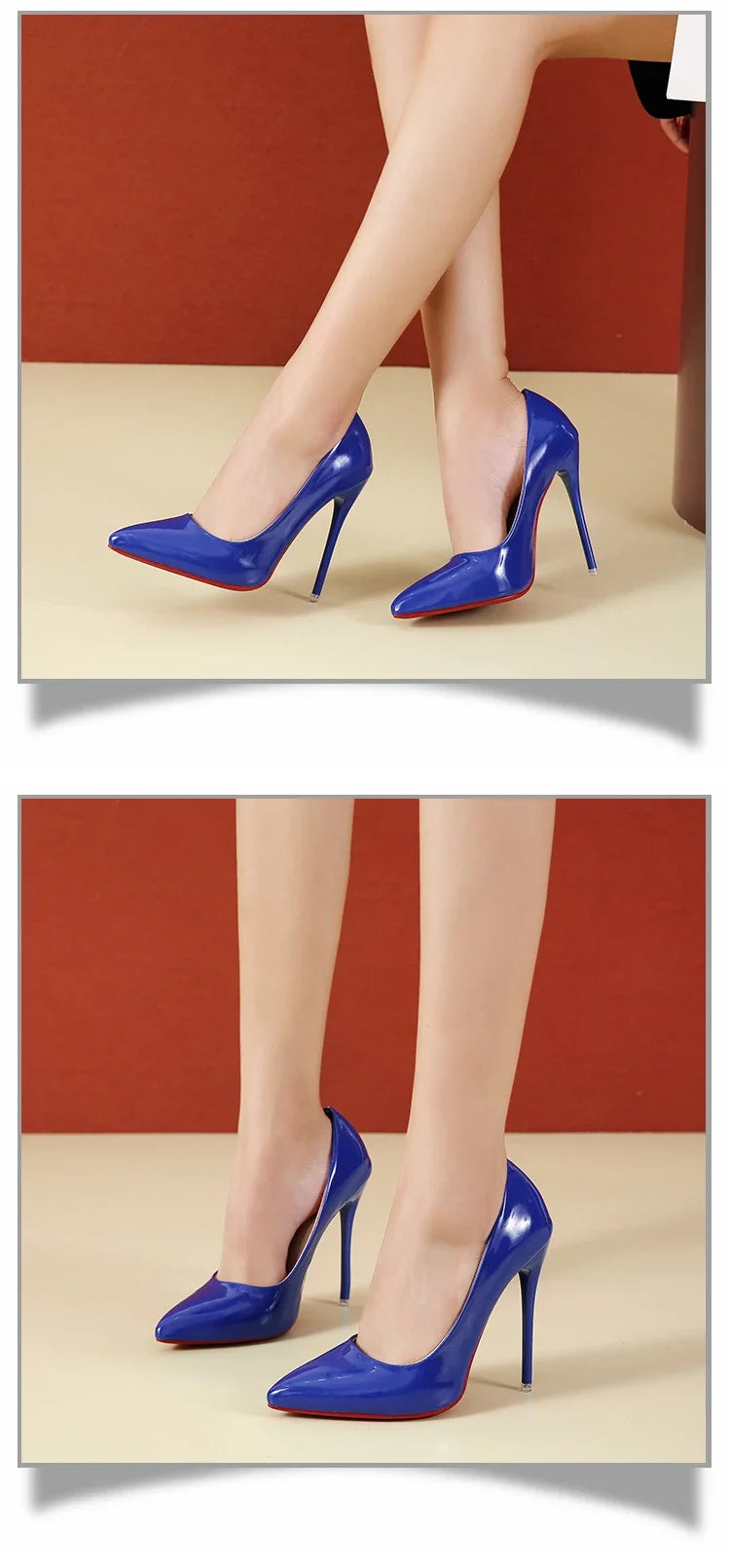 2024 Women Shoes Red High Heels Sexy Pointed Toe 12cm Pumps Wedding Dress Shoes Nude Black Color Red Rubber Bottom High Heels