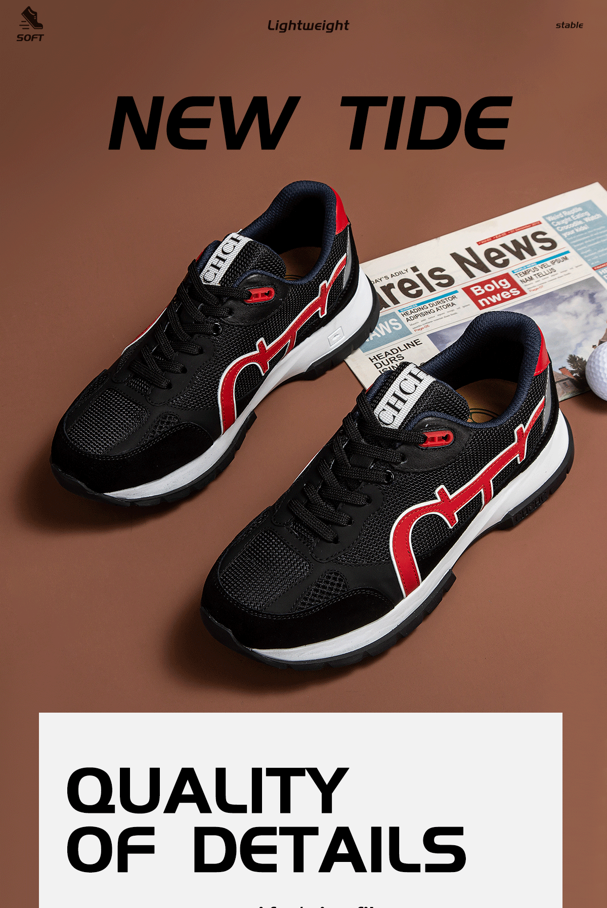 Men's sneakers Size 40-48 Patent Balance Technology Casual Shoes Black Massage Sole Breathable Comfort Anti-Odor Men's Shoes
