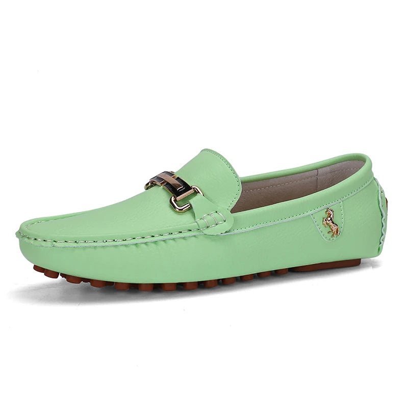YRZL Shoes Men Handmade PU Leather Loafer Casual Driving Flats Slip-on Shoes Luxury Comfy Moccasins White Loafers Shoes for Men