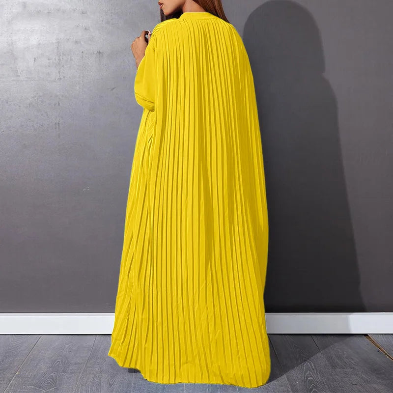 Women Eid Muslim Dresses Stand Collar Single Breasted Dubai Arab Vestidos Ramadan Casual Loose Kaftan Dress Solid Pleated