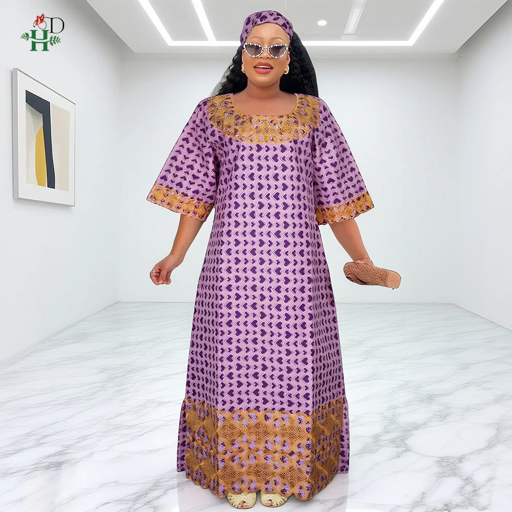 African Dresses For Women Traditional Clothing Embroidery Printed Outfits Bubu Gown Abayas Robe Kaftan Boubou Djellaba 2025 New