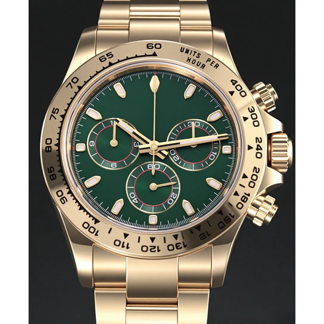 High-quality stainless steel men's luxurious wristwatch with mechanical movement, suitable for business wear.