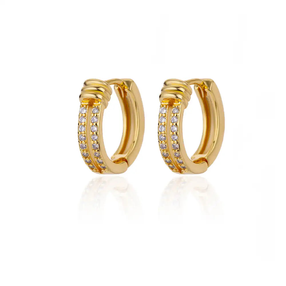 Cubic Zircon Hoop Earrings for Women Luxury Gold Color Stainless Steel Earrings 2026 Trend Piercing Aesthetic Ear Jewelry aretes