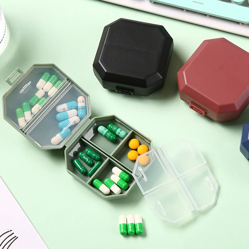 10 Compartments Travel Pill Organizer Pocket Portable Pill Storage Box Case Daily Pill Container or Purse Fish Oil Medicine