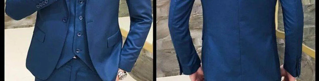 Men's Three-Piece Suit Set Business Formal Tailored Wedding Groomsmen Dress Spring Fashion Urban Polyester Blend Standard Fit