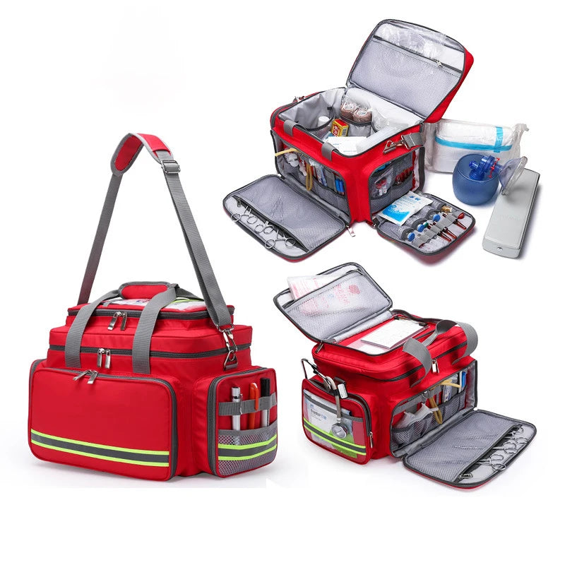 First Aid Medical Bag Outdoor Emergency Rescue Large Capacity Bag Empty Wate0rproof Reflective Oxford Multi-pocket Survival Kit