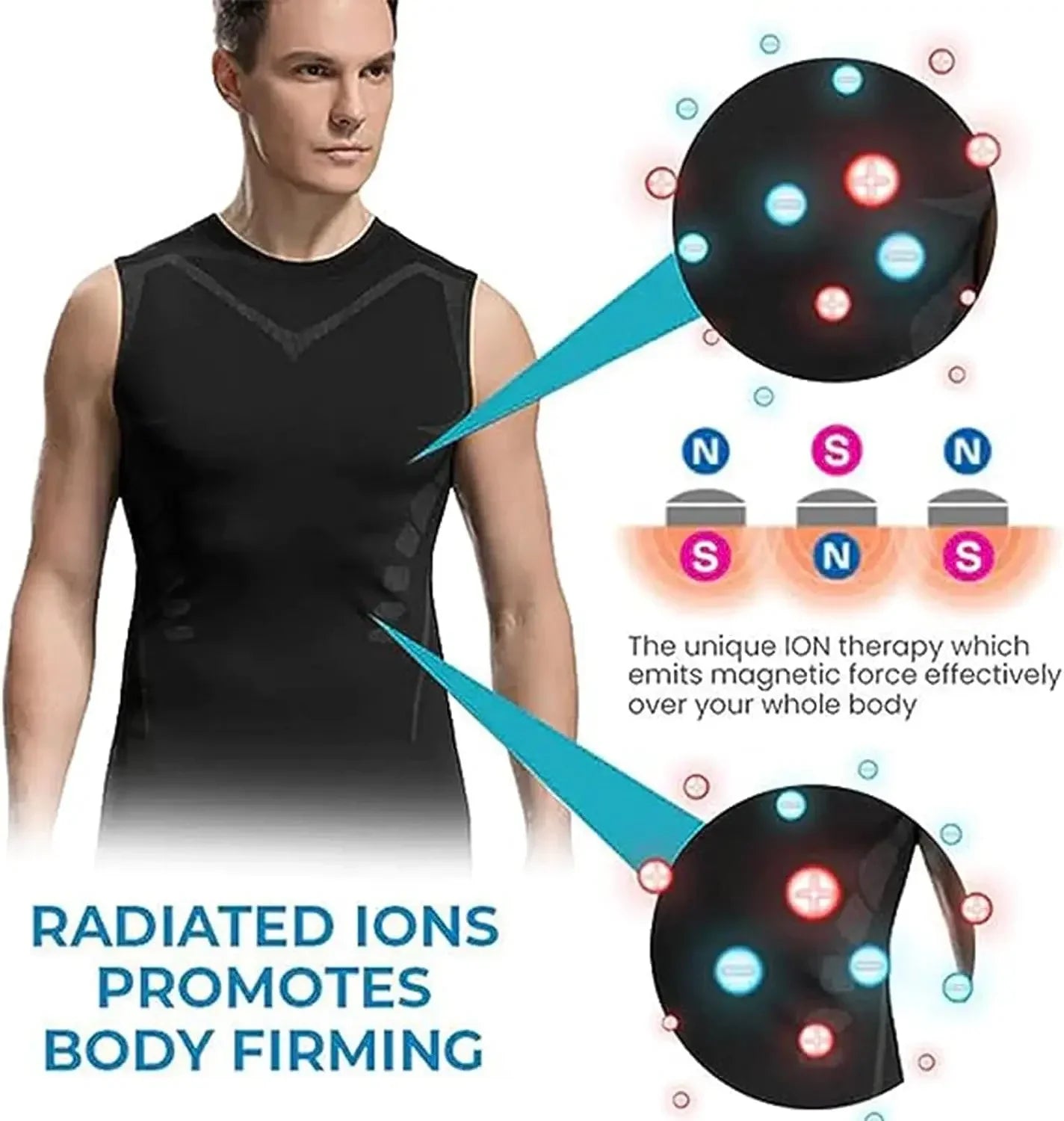 Men's Compression Shirt Tummy Control Muscle Support Quick-Dry Ice Silk Workout Vest Slimming Body Shaper Tank Top Gym Running