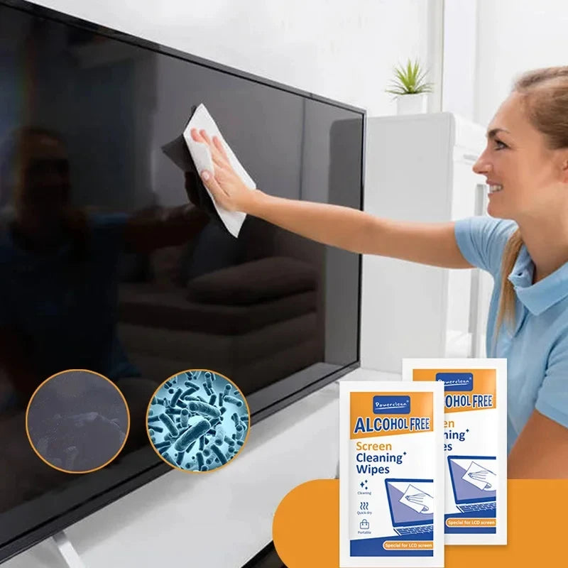 40-Pack PC Cleaning Wipes - Dry and Wet Cleaning Cloths for Car Screens, Phones, Tablets, Laptops, TVs and Monitors