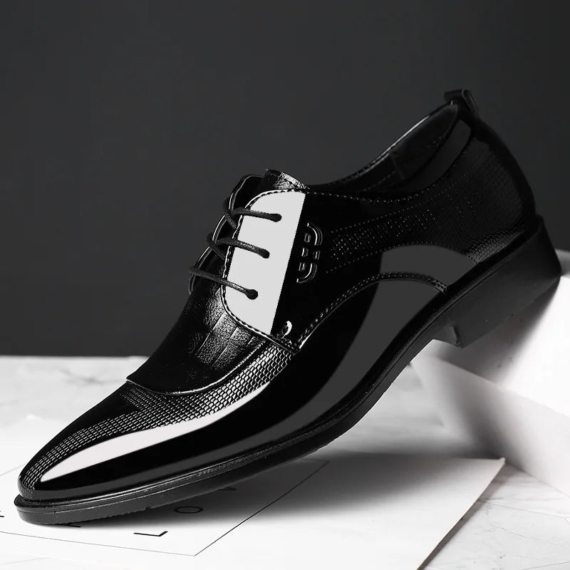 Men's Oxfords Shoes Lace Up Point Toe Business Casual Shoes for Men Wedding Party Office Men's Shoes Luxury Dress Shoe 2026 New