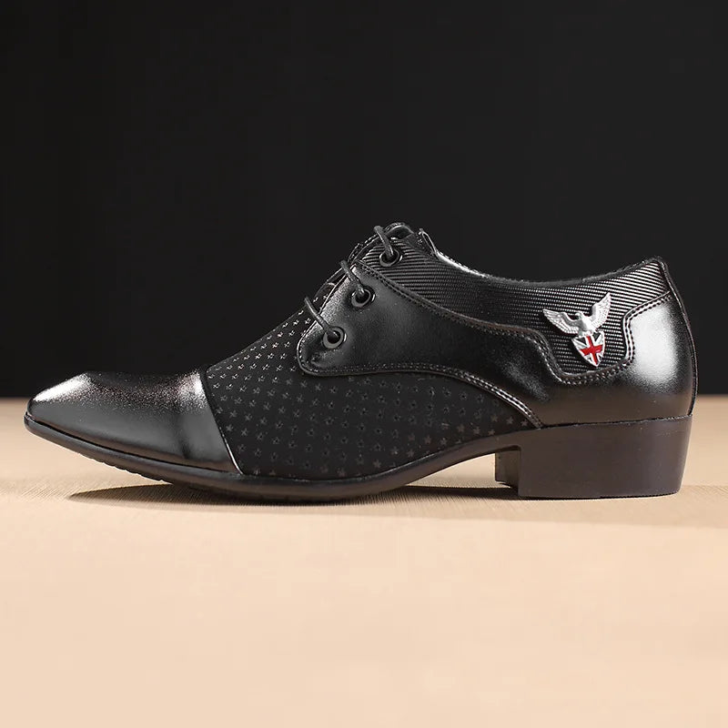 Mens Dress Shoes for Men Lace-Up Fashion Office High Quality Leather Comfy Business Man Formal Shoe Wedding Party Style Footwear