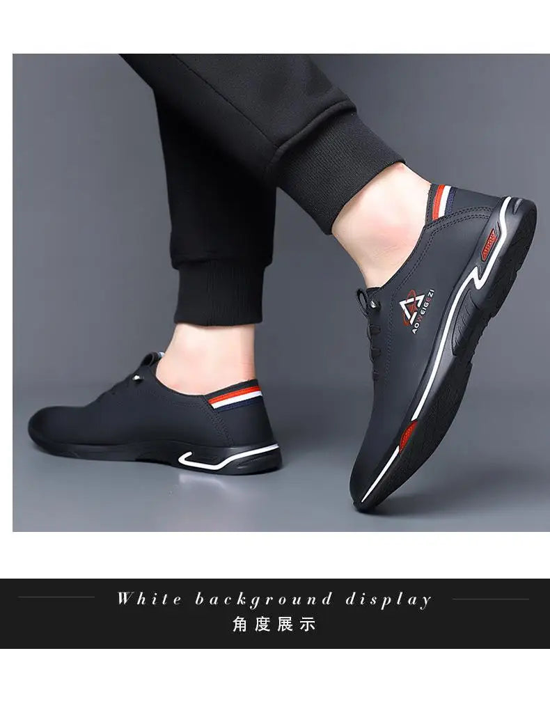 Men's Shoes Fashion Soft Soled Men Casual Shoes British Style Formal Shoes Breathable Lace-Up Bottom Light Sneakers Male Size
