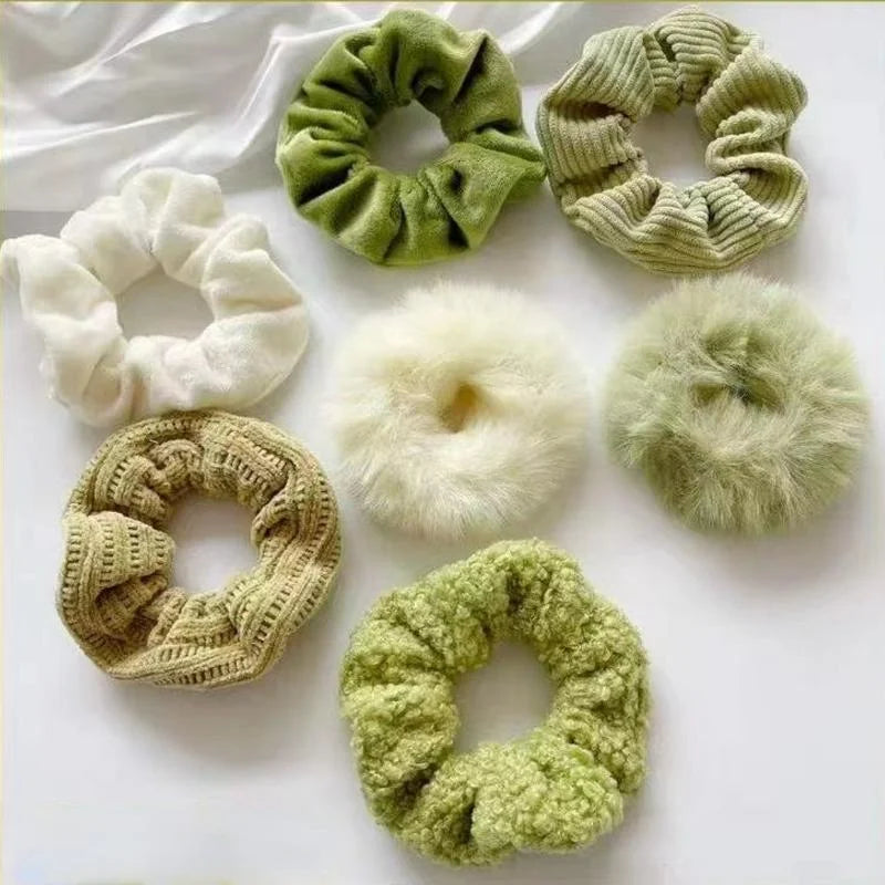 7Pcs/Set Women Hair Scrunchies Velvet Elastic Hair Band for Girls Ponytail Holder Rubber Bands Hairband Women Hair Accessories