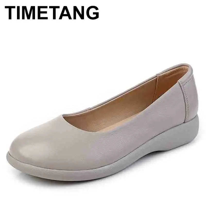 2025 Women Shoes Genuine Leather Spring New Dress Shoes Women Large Size Low Heels Office Lady Shoes