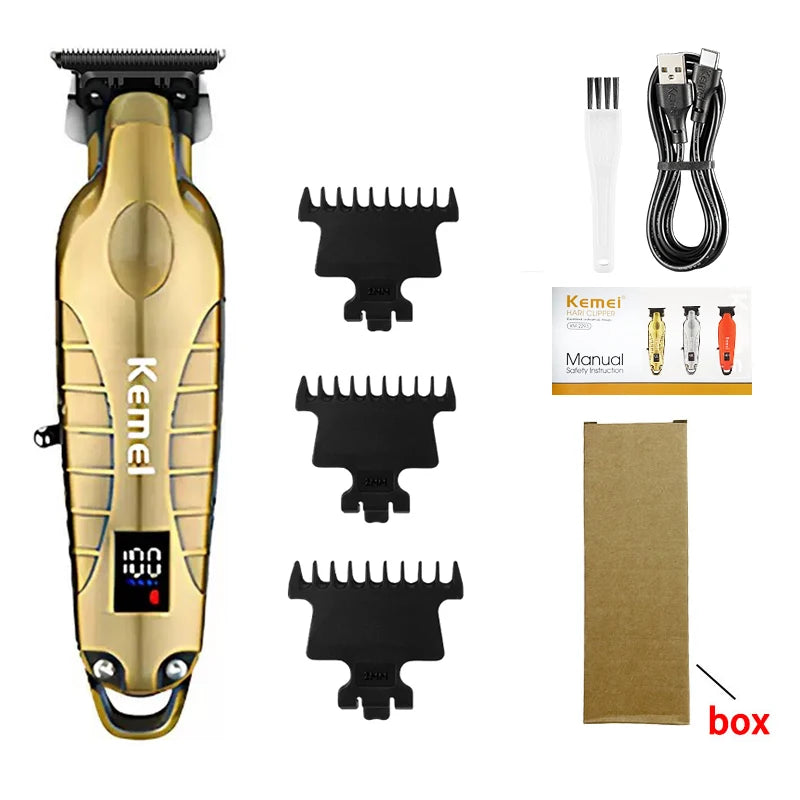 Kemei KM-2293 Original Electric Hair Clipper Rechargeable Hair Trimmer LCD Display Hairdresser Professional Cutting Machine