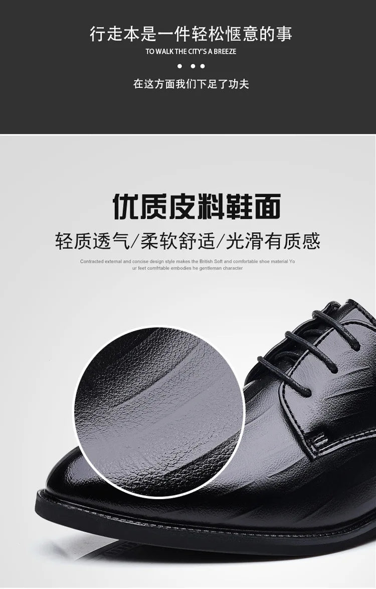 2026 New Mens Leather Dress Shoes Men's Formal Social Male Shoe Casual Business Pointed Toe Luxury Party Designer Shoes for Men