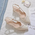 Women Sexy Chunky Heel Shoes Women Summer Pointed Toe Dress Slippers Designer 2025 New Party Pumps Walking Femme Zapatos Slides