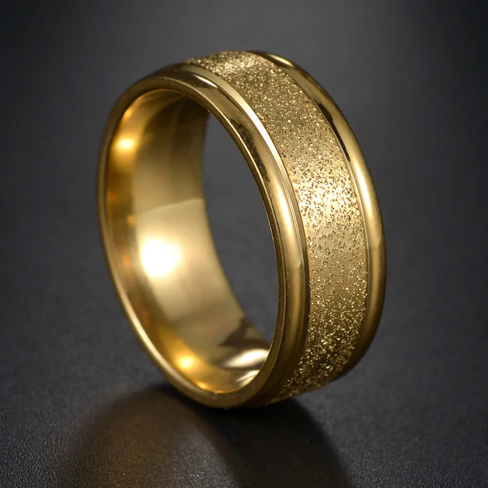 316L Stainless Steel High Quality Ring Simple Matte Fashion Men Wedding Rings Finger Engagement Gift For Women Jewelry