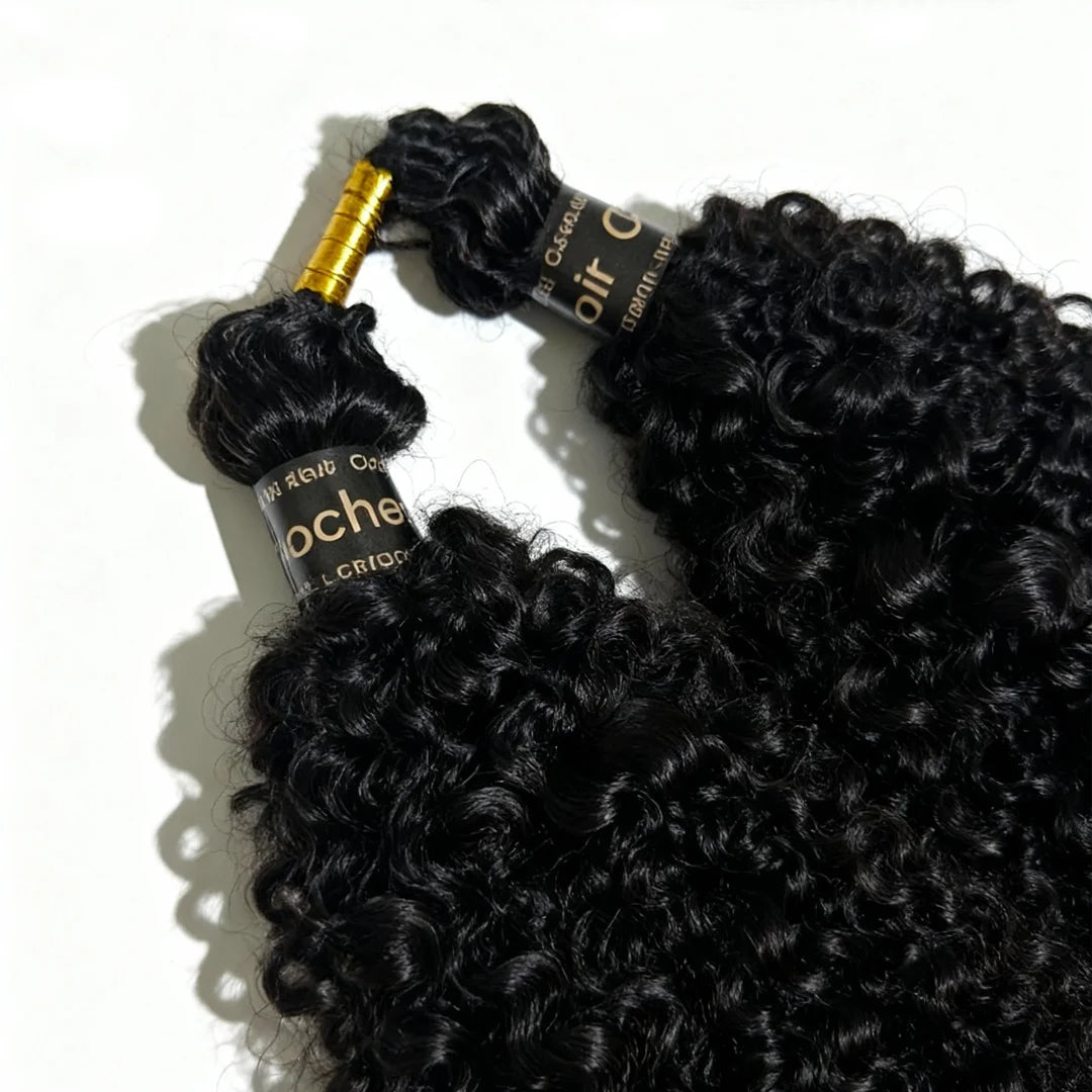 Kinky Curly Feather Crochet Braid Human Hair Extensions Knotless Pre-Separated Crochet Hair Extensions Human Hair Natural Color