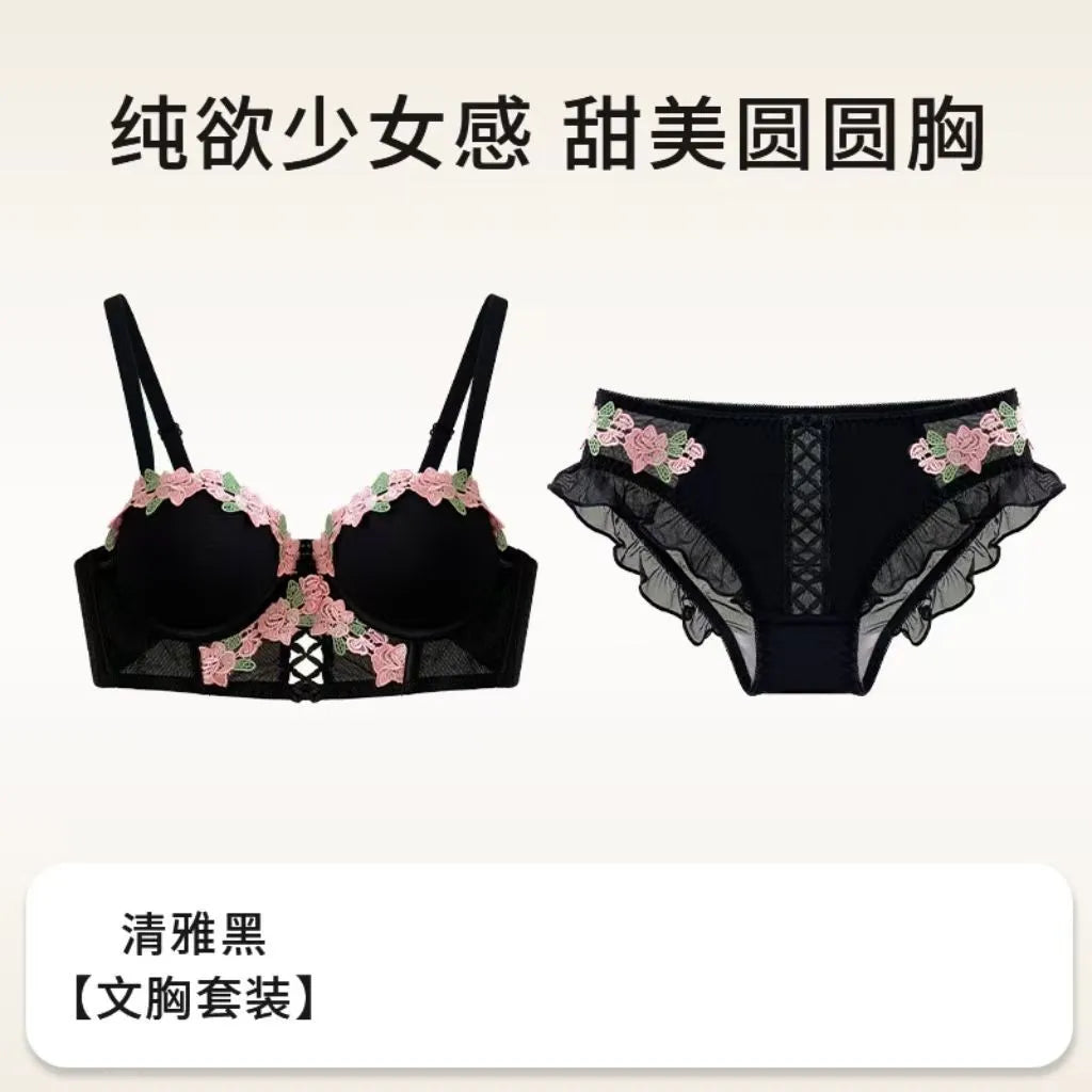 MOYISU London Anime Bralette - Delicate Wireless Bra for Set Teens, Japanese Summer Lingerie Small Bust Close-Fit Subtle Allure