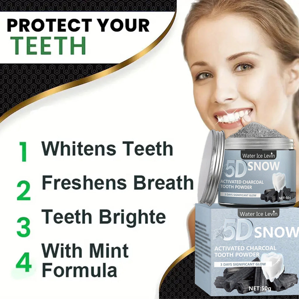 Bamboo Charcoal Teeth Whitening Powder - Natural Whitening and Deep Cleaning for Men and Women, Freshens Breath, Daily Use Toothpaste, 1 Piece
