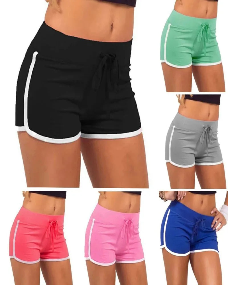 Women's Sports Shorts, Cotton Drawstring Shorts, Stretch Elasticated Waistband Shorts, Casual, Beach, Yoga, Running, Summer