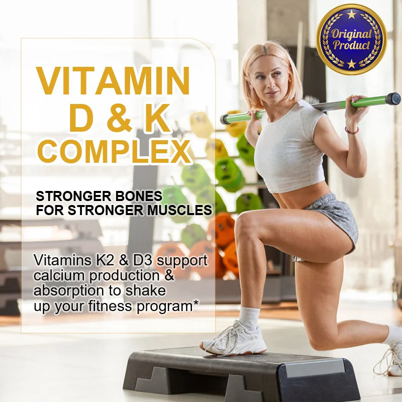 D3K2 Capsules Support Calcium Absorption Strengthen Bone and Teeth Health and Protect the Cardiovascular and Immune systems