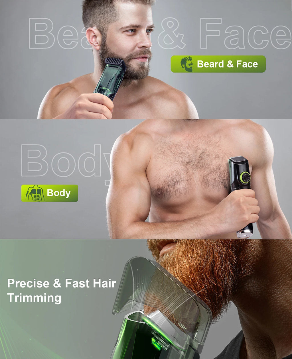 Hatteker Beard Trimmer for Men Cordless Adjustable Beard Mustache Trimmer with Built-in Vacuum Wet/Dry Clipper Travel-Friendly