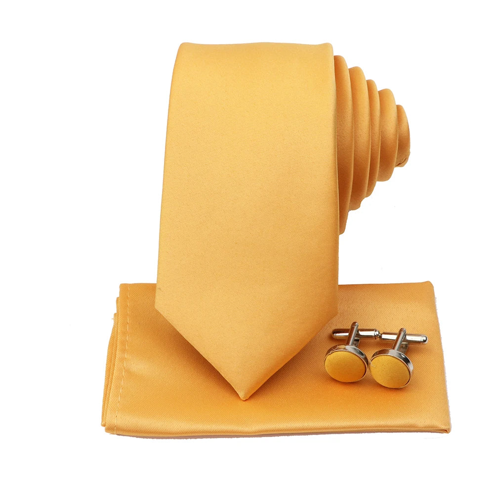 Men's Colorful Polyester Necktie Bowtie Cufflink Brooch Set Sage Green Pink Ties Business Wedding Party Shirt Accessories Gift