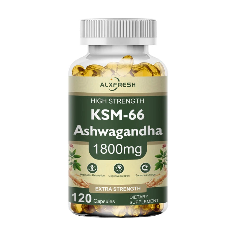 KSM-66 Natural Ashwagandha Capsules Ashwagandha Supplement| 1800mg for Health Support - Plant Based Vegan Gluten-Free