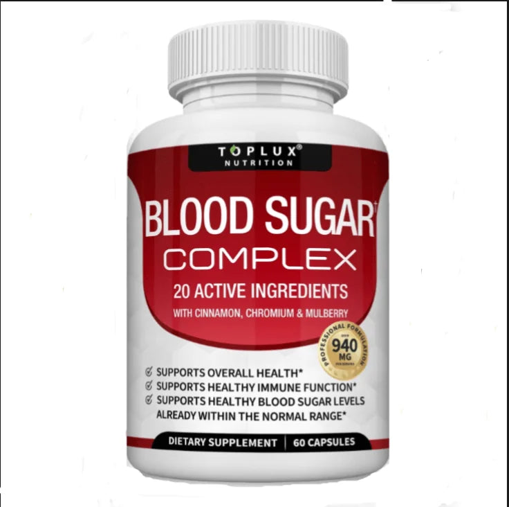Vitamin C, Vitamin E Supplement, Blood Sugar Complex, Supports Heart Health, Overall Health and Immune System, 60 Capsules