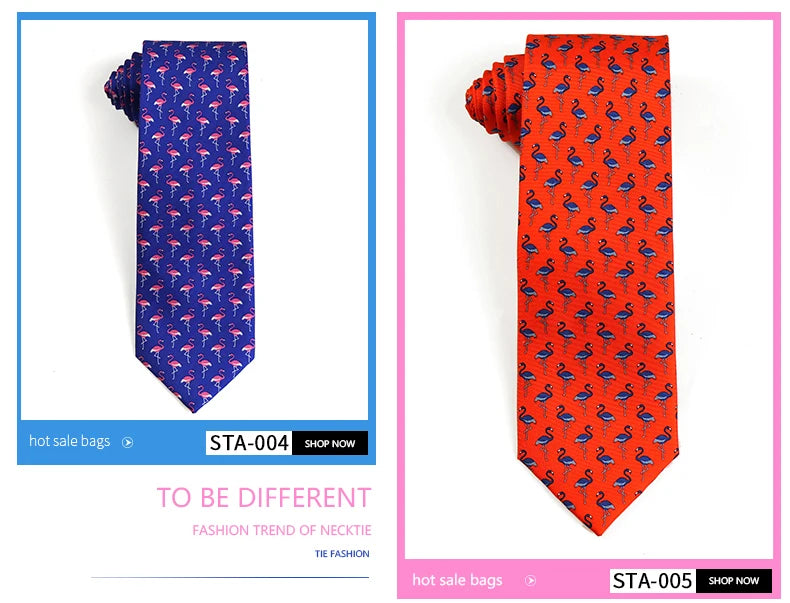 Tailor Smith 100% Silk Ties For Men Handmade Necktie With Animal Pattern Tie Father's Day Birthday Gift Tie