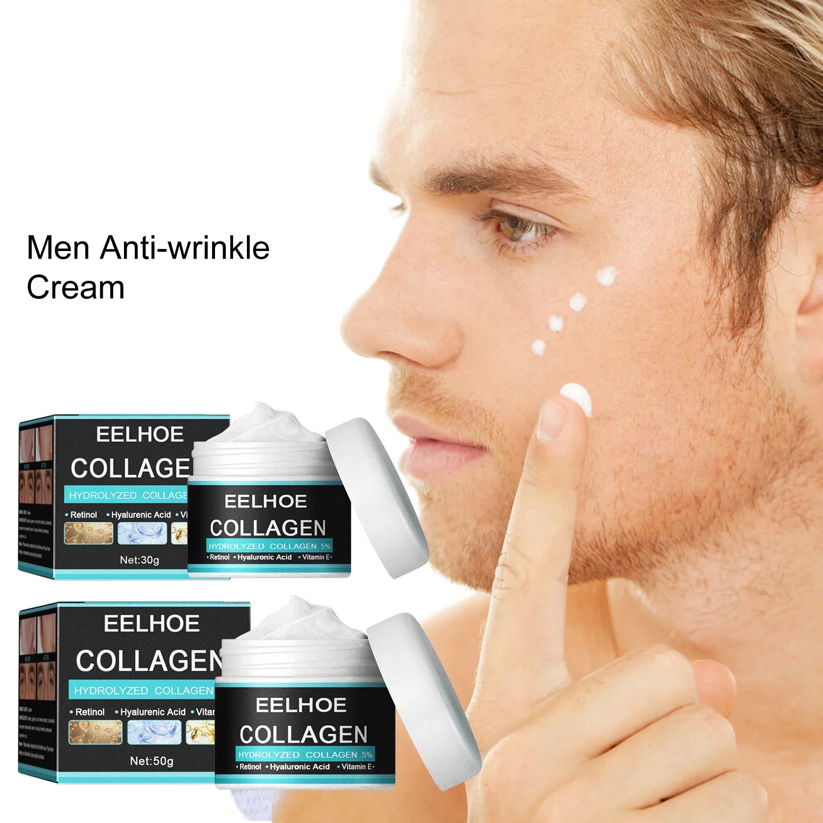 Collagen Creams For Men Smooth Wrinkle Firming Lifting Moisturizing Hyaluronic Acid Brightening Facial Cream Facial Skin Care
