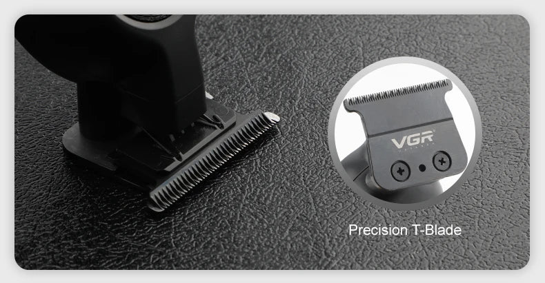 VGR V-197&995 high-end hair clipper two-piece set, metal leather body, electric push shear, LED digital display, oil head carvin