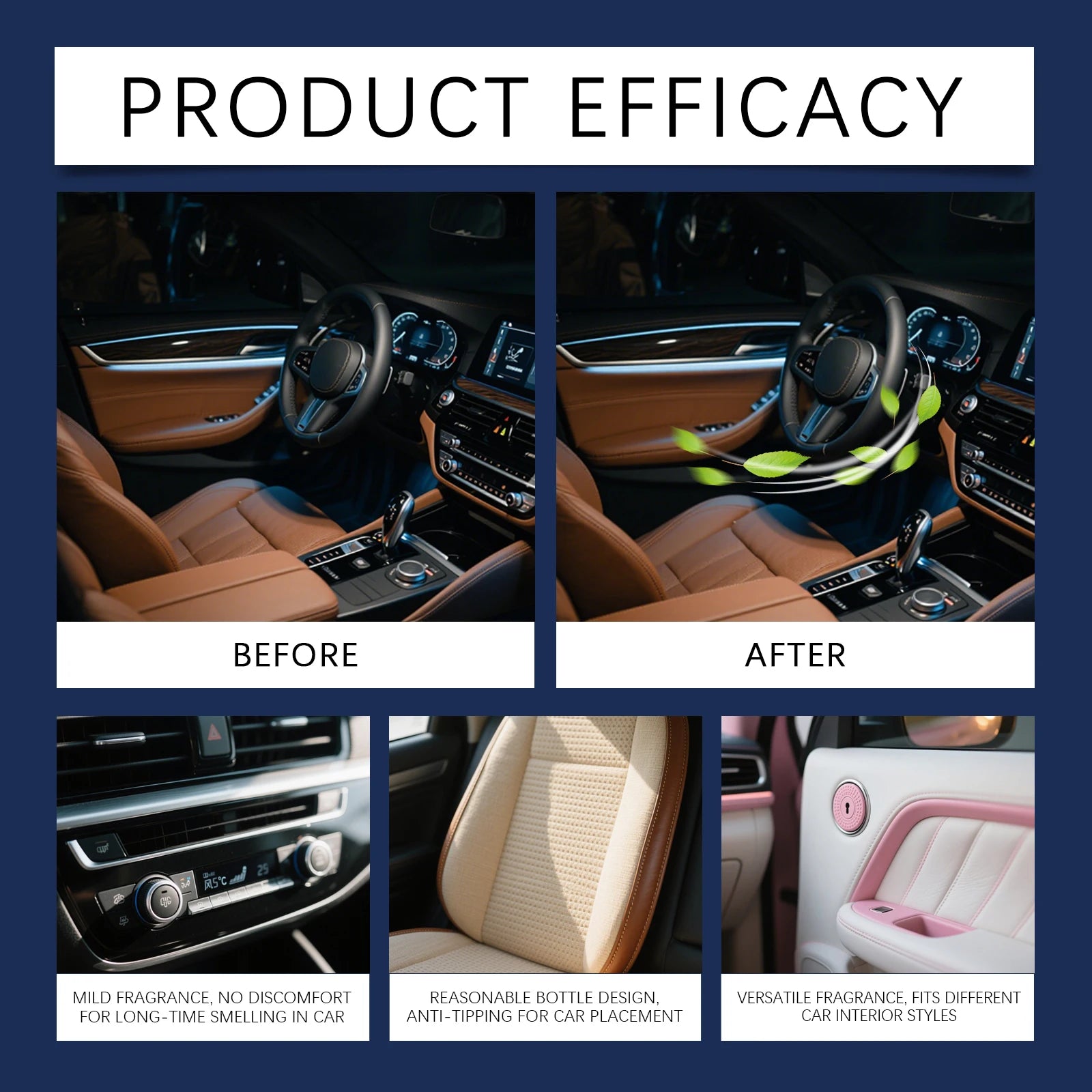 Car Air Freshener Odor Eliminator Auto Interior Spray Long Lasting Cherry Scent Automotive Fragrance Deodorizer Fresh Refresher