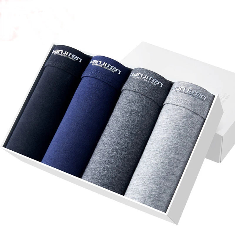 4Pcs Boxer Shorts Men's Underwear Sexy Panties Cotton Boxers Print Underpants Male Shorts U Convex Lingerie Plus Size 6XL