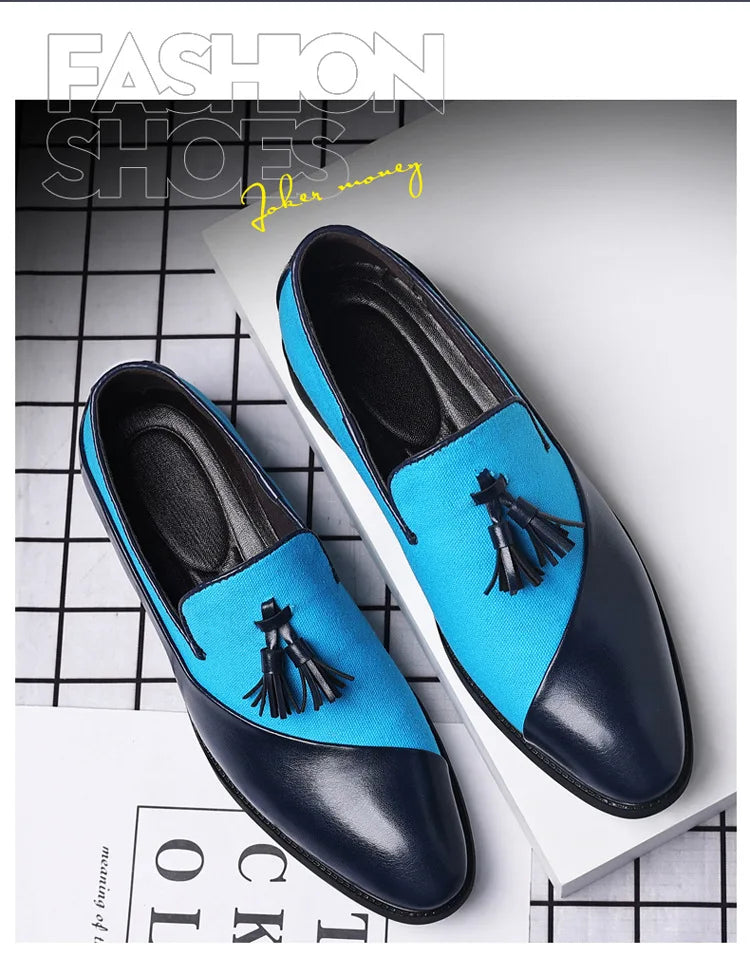 Mens Dress Shoes 2026 New Casual Leather Shoes Men Business Dress Leather Shoes Trend Versatile  Loafers  Pointed Toe Slip-On