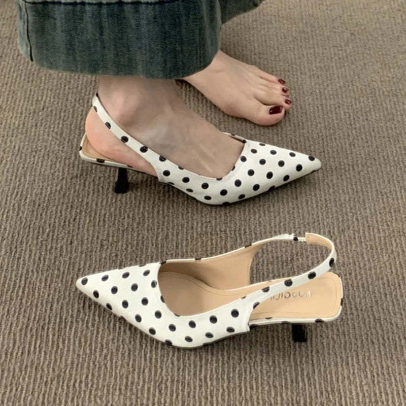 Women Pointed Toe High Heels Shoes Sexy Sandals Summer Fashion Slippers 2026 Elegant Dress Slingback Shoes Walking Slides Woman