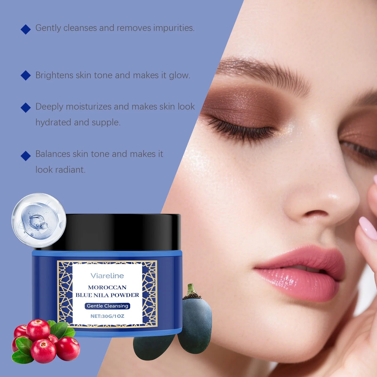 Facial Mask Powder Gentle Cleansing Pores Oil Control Brightening Increasing Elasticity Deep Hydration Glowing Skin Care Product