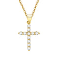 Minimalist Simple Cubic Zirconia Cross Pendant Neckalce for Women,  CZ Crucifix Neclace, 316L Stainless Steel Not Fade