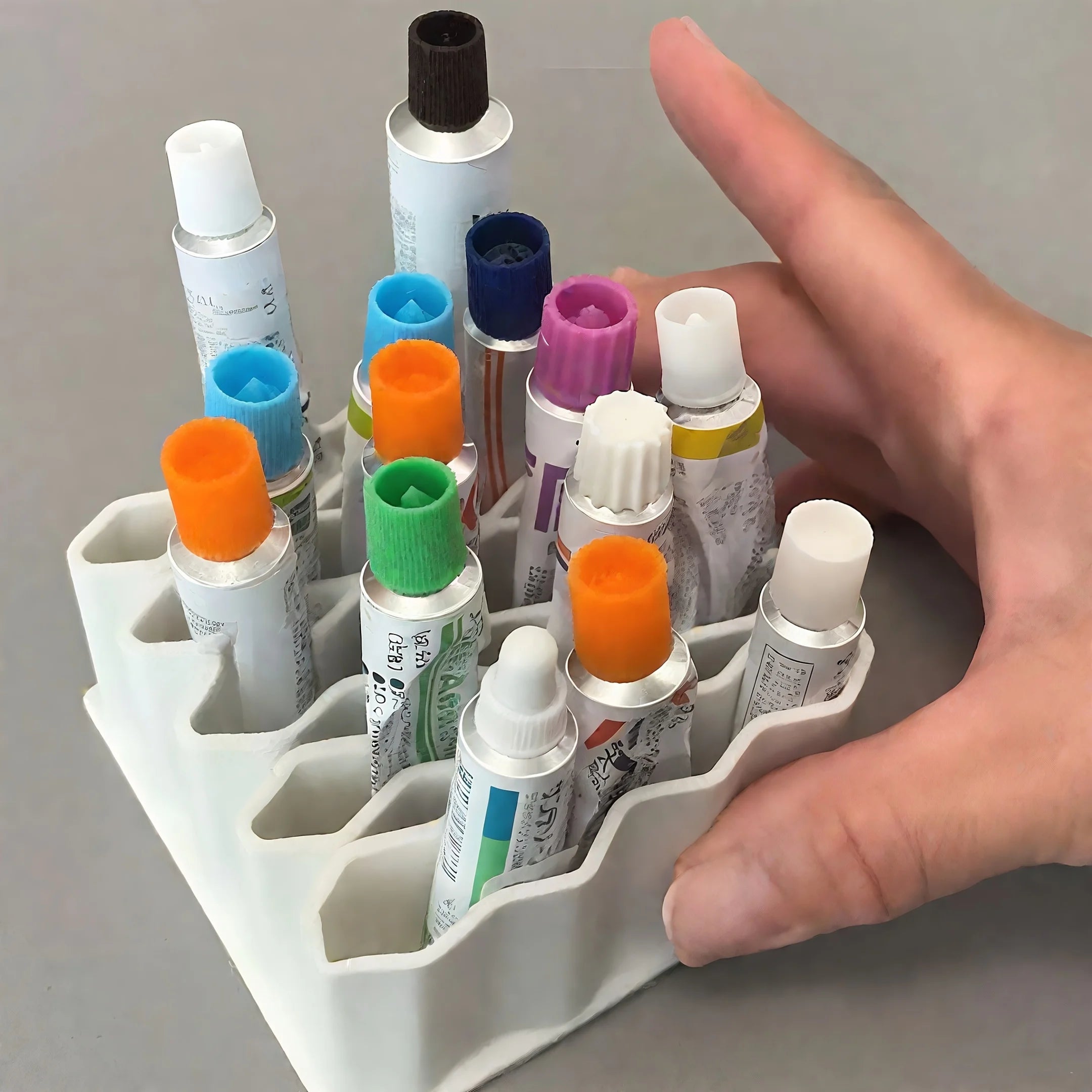 1pc 32-Slot Ointment Organizer | Medicine Storage Compartments, Multi-Use Holder for Medicine Cabinet Wall, Countertop, Vanity