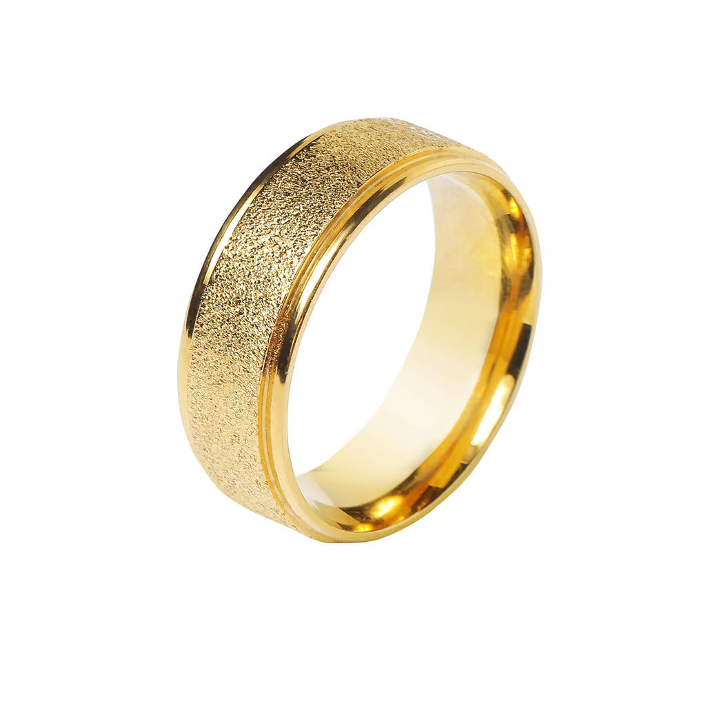 Men Tie with Golden Color Metal Ring Fashion 8cm Tie Set Handkerchief Cufflinks Business Wedding Party Accessories Gift for Men
