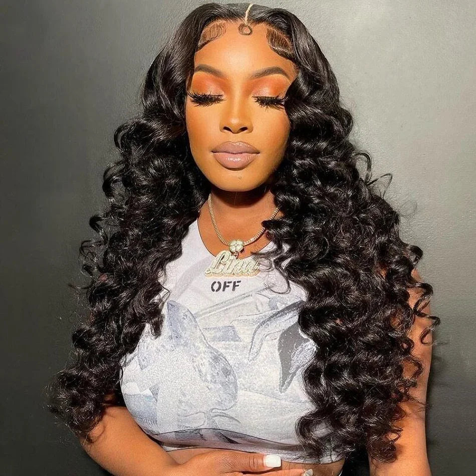 250 Density 30 40 Inch Loose Deep Wave Lace Frontal Wig 13x6 Hd Curly Human Hair Wigs 360 Water Wave Pre plucked Lace Front Wig