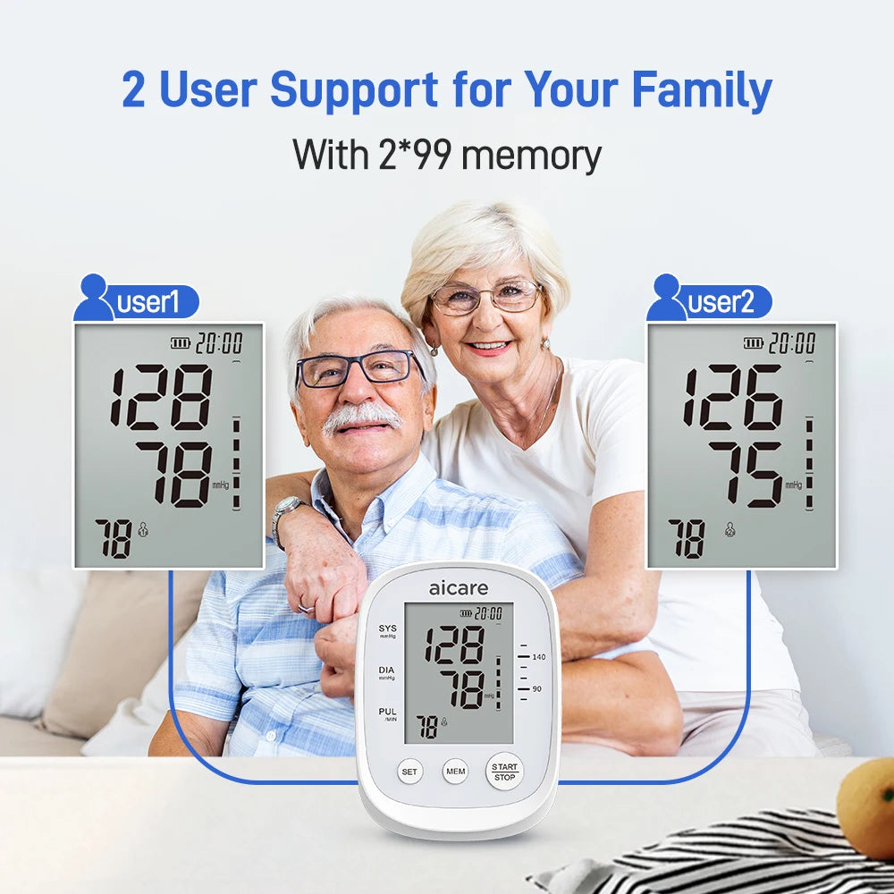 Automatic Digital Blood Pressure Monitor Medical Upper Arm 22-42cm Large Cuff Blood Pressure Meter for Home Use Health Care