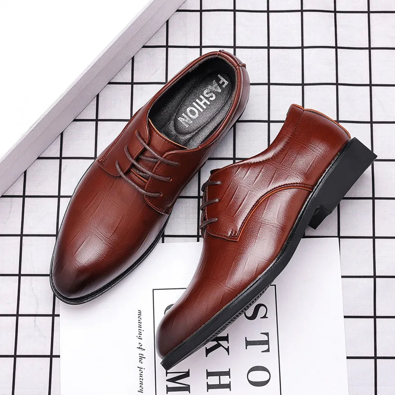 2026 New Mens Leather Dress Shoes Men's Formal Social Male Shoe Casual Business Pointed Toe Luxury Party Designer Shoes for Men