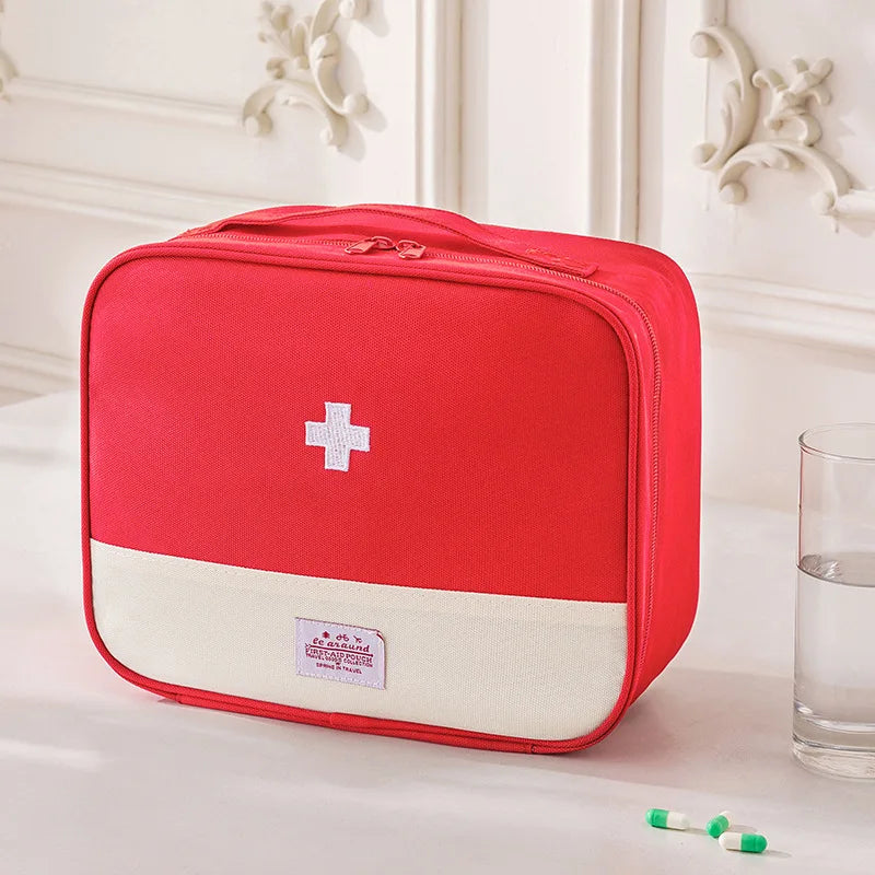 Medicine Organizer Bag for Family - Large Capacity Portable Drug Storage Pouch, First Aid Kit for Home & Travel Use