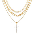 Cross Necklace for Women Stackable Stacked Stacking Layering Layered Necklaces Gold Necklace Cross Pendant Diamond Jewelry Gift