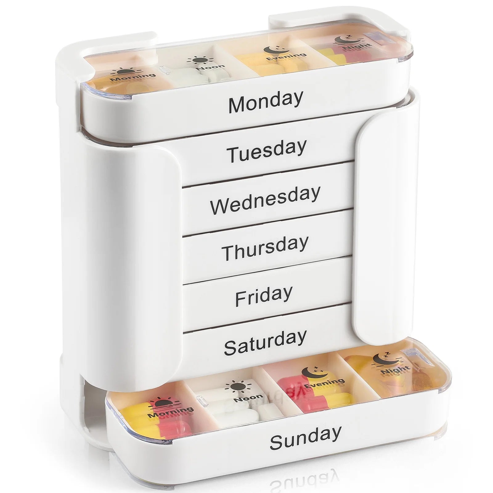 7-Day Medication Organizer, Weekly Pill Organizer, Portable Medicine Box Square, Convenient 28-Grid Drawer Medicine Case