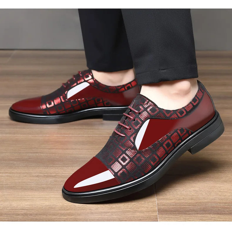 Luxury Dress Shoes for Men 2025 Spring Autumn Fashion Formal Suit Shoes Man Brand PU Leather Wedding Party Style Susiness Shoes